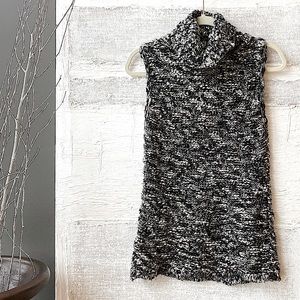 BCBG Knit Sleeveless Turtleneck Sweater